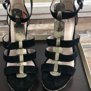 MRKT  Black and Gold High Heel  Sandals